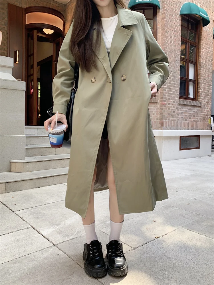 2024 New Real Shot plus size Coat Coat Women\'s Mid-length Spring and Autumn British Style Explosions Fashion Elegant Coat