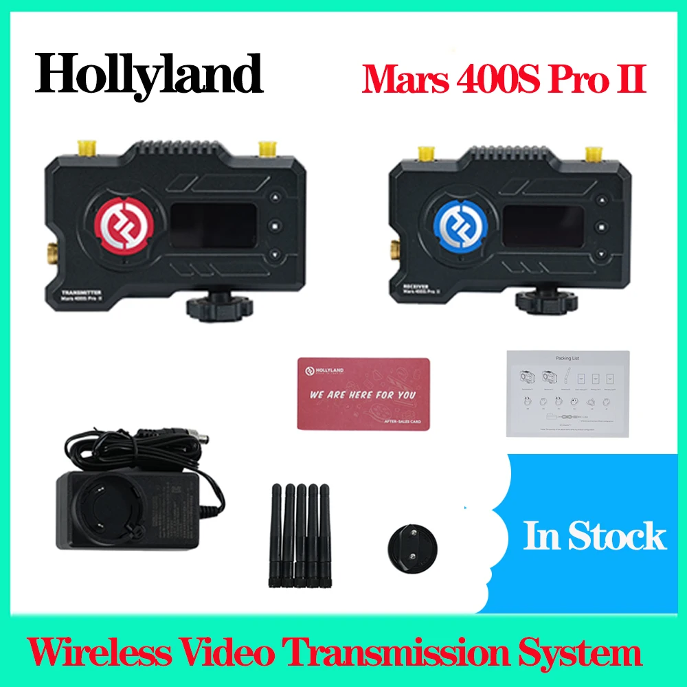 

Hollyland Mars 400S Pro II Wireless Video Transmission System SDI 0.1s 400ft Range Latency for Photography Videographer