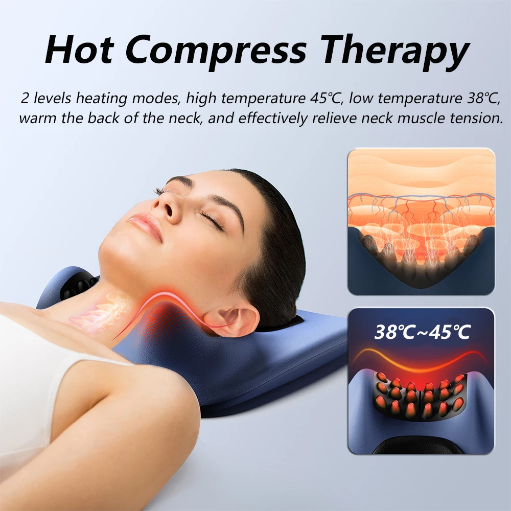 EMS Pulse Collo Cuscino Massaggiatore Elettrico Barella Cervicale Riscaldamento Vibrazione Muscolare Rilassamento Cervicale Chiropratica Trazione