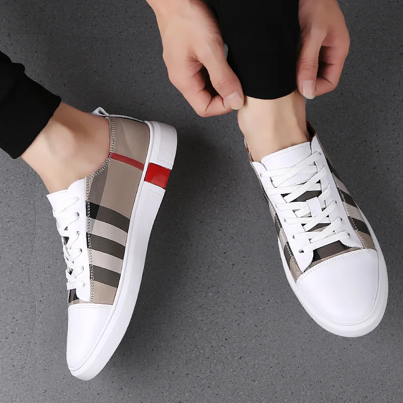 2022 New Fashion Mens Breathable Skateboard Shoes Men Fashion Sneakers High Quality Trainers Shoes Casual Genuine Leather Shoes