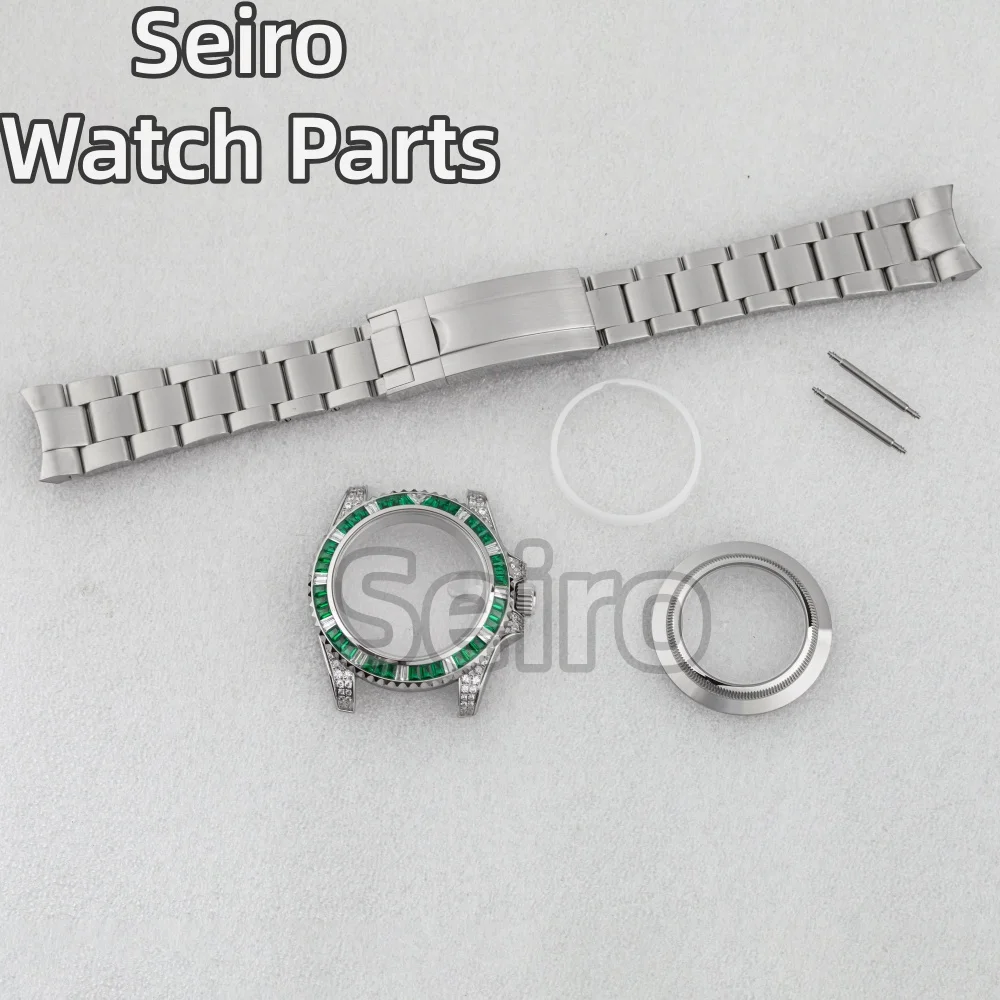 NH35 ساعة حافظة الماس الياقوت الزجاج الفولاذ المقاوم للصدأ المحار اليوبيل سوار ساعة أجزاء لحركة GMT SUB NH35 NH36