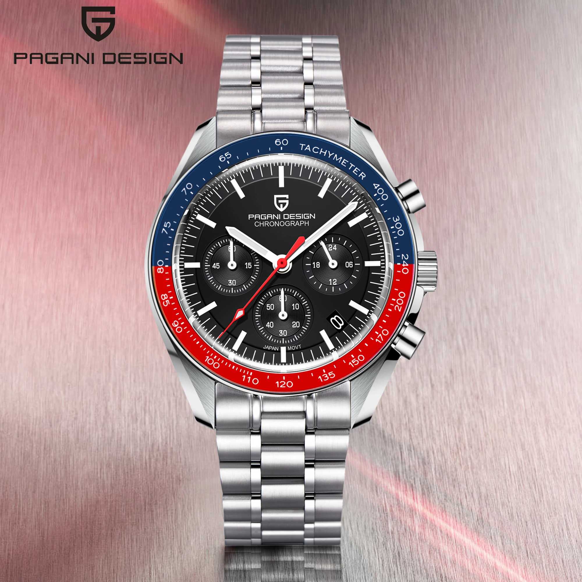 

PAGANI DESIGN 2025 Men's Watches Luxury Quartz Watch For Man Chronograph AR Sapphire Mirror Auto Date Wrist Watches Reloj Hombre