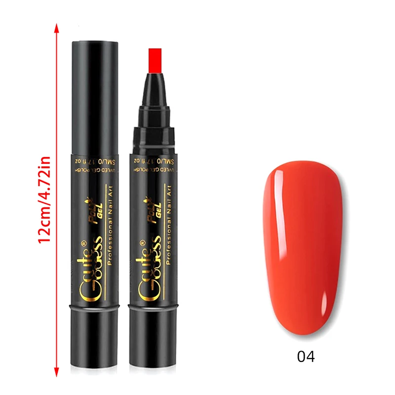 1 Pcs 퓨어 컬러 젤 매니큐어 펜 네일 아트 젤 세미 퍼머넌트베이스 탑 코트 UV 젤 바니시 하이브리드 네온 매니큐어