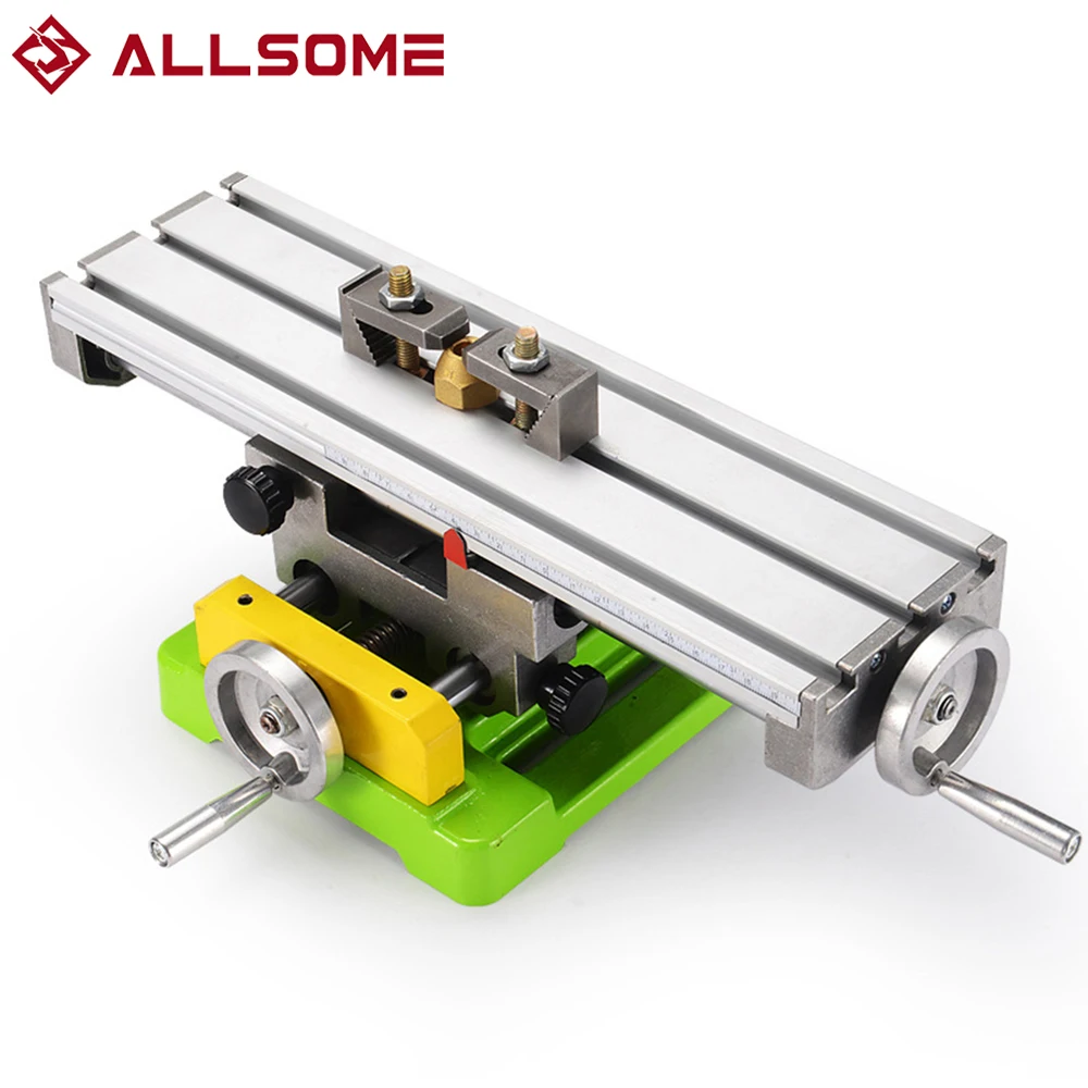 ALLSOME Hand Wheel With Adjustable Mini Compoud Bench Multifunction Drill Vise Fixture Precision Milling Machine Working Table