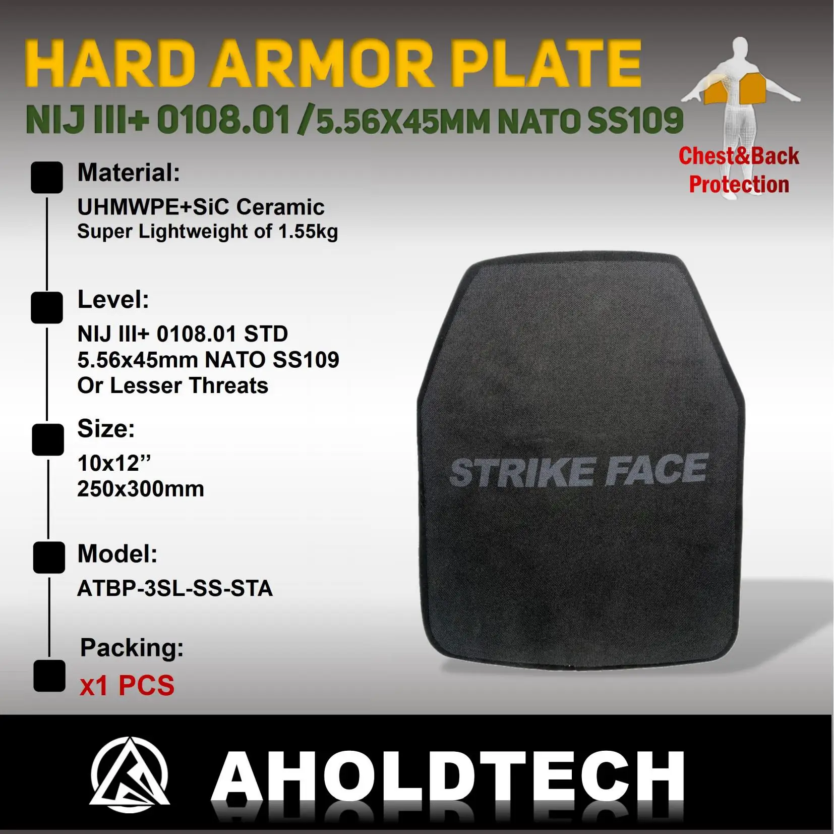 bulletproof pe hard armor plate bulletproof carboneto de silicio ceramica nij iii colete balistico mochila board 10x12 grandes placas 01