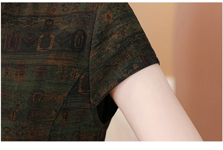 2025 Abito da sera elegante con stampa vintage da donna Vacanza primaverile Boho Hepburn Abiti Abito longuette casual in seta di lusso estivo