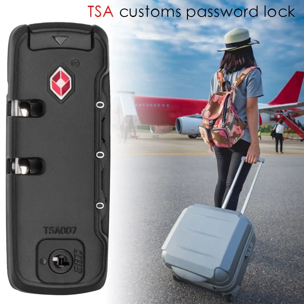 TSA21101 Customs Password Lock Multi-purpose 3-digit Combination Lock  For Travel Luggage Suitcase Anti-Theft Code Padlock