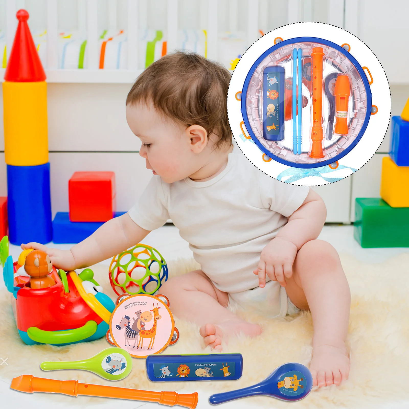 

1Set Children Jazz Drum Musical Instruments Educational Early Music Learning Lightweight Bright Color Baby Shower Birthday Gift