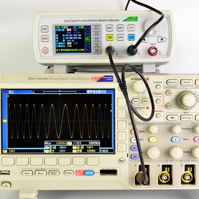 FY6600-60Mhz Programmable Dual Channel DDS Arbitrary Waveform Signal Generator Pulse Source Frequency Meter With US Plug Durable