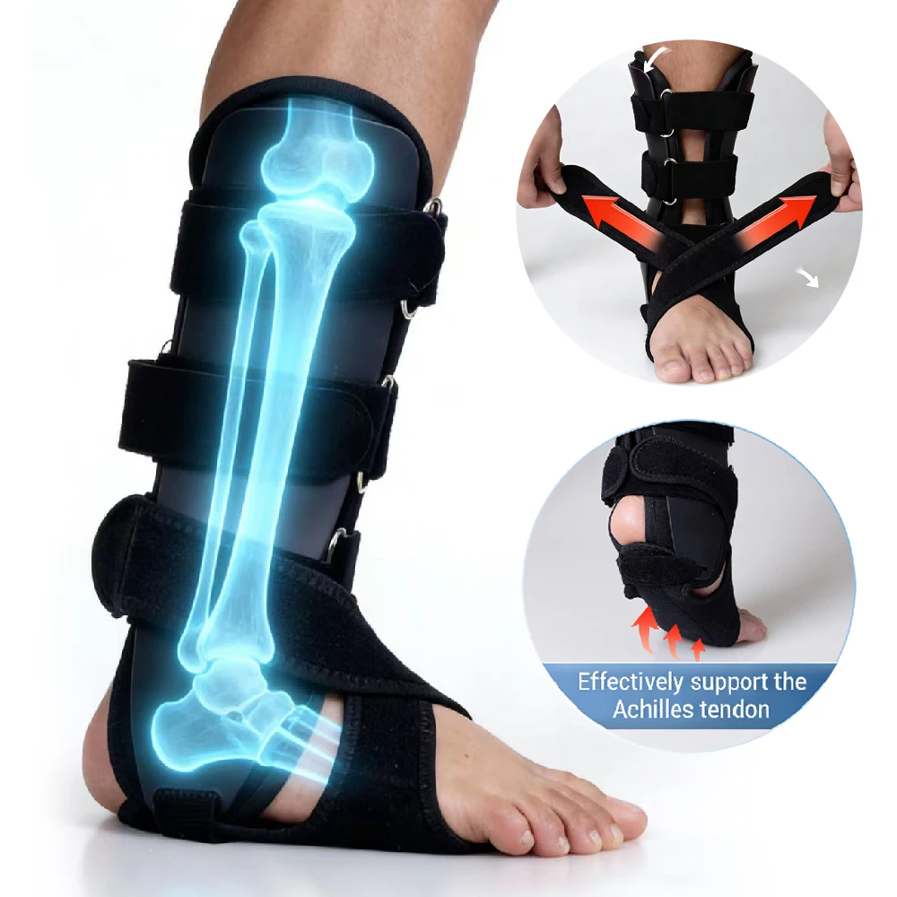 1Pcs Drop Foot Brace, Adjustable Ankle Support Brace, Lace Up Ankle Splint Stabilizer for Men and Women Walking, Foot Drop Heel