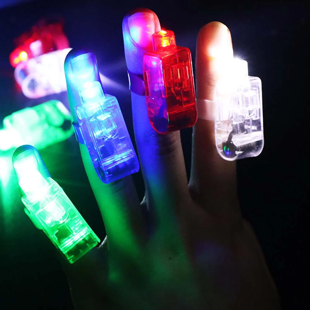 10pcs Plastic Light up Rings LED Finger Lights Toys Party Favors Lights for Kids (Mixed Color) LED rings