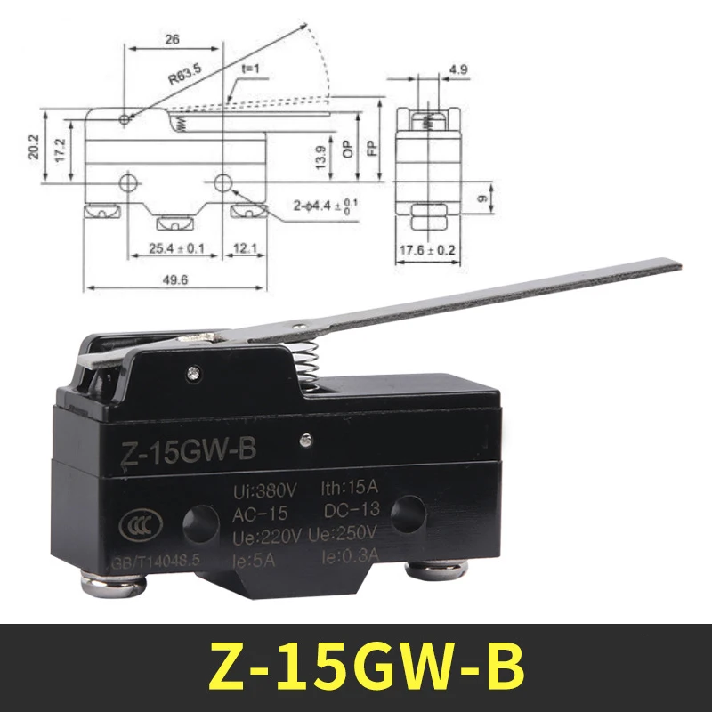 Copper pin big micro switch Z-15GW22-B Z-15GQ-B Z-15GW21-B Limit switch Small limiter travel switch