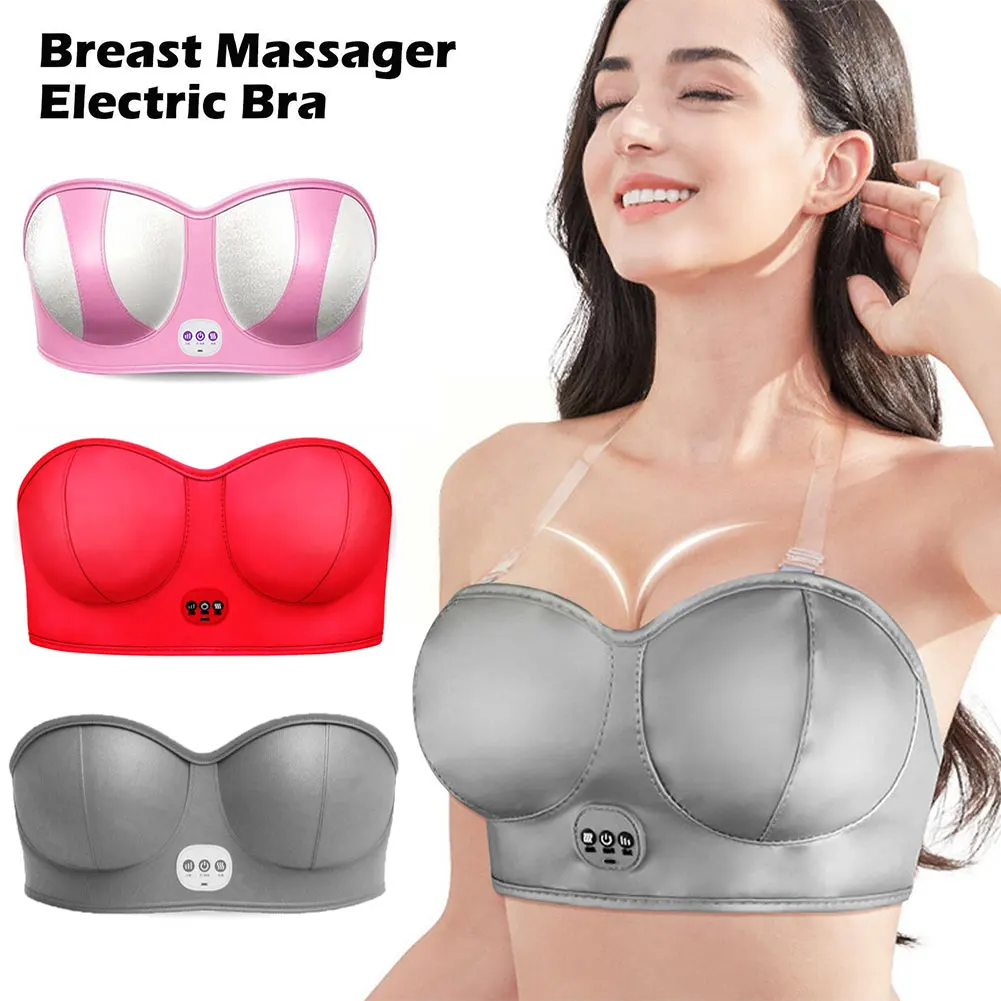 Wireless Chest Enhance Vibration Massage, Big Breast Bra, Third Gear Adjustment Heating Vibration Function, Personal Beauty Care