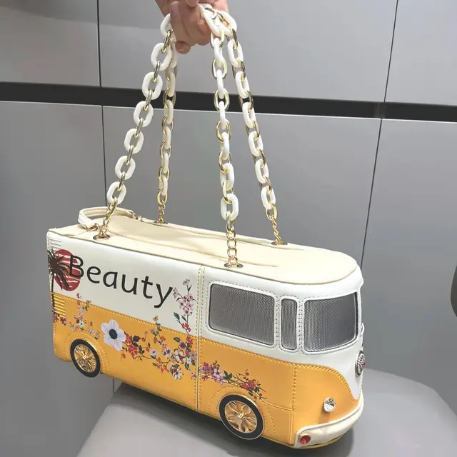 Luksusowe designerskie torebki i torebki zabawna torba w kształcie autobusu pu skóra damska torba torebka wysokiej jakości torba na wesele