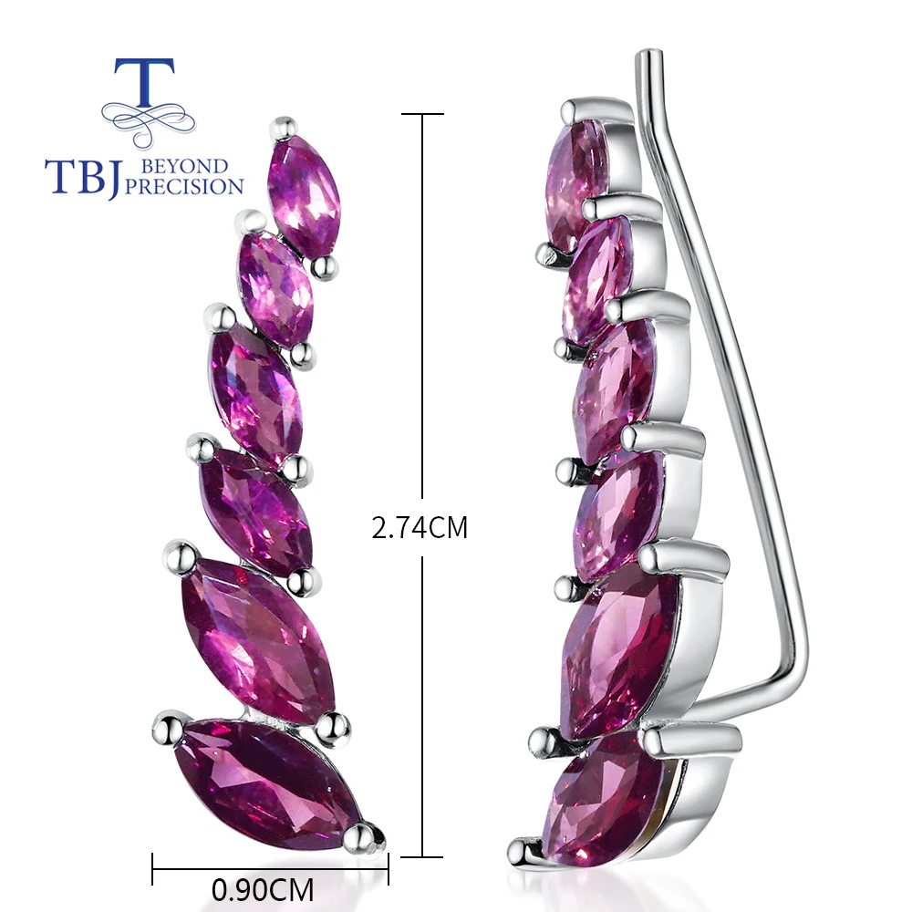 925 Sterling Silver Natural Gemstone Rhodolite Garnet Earrings Classic design women's fine jewelry