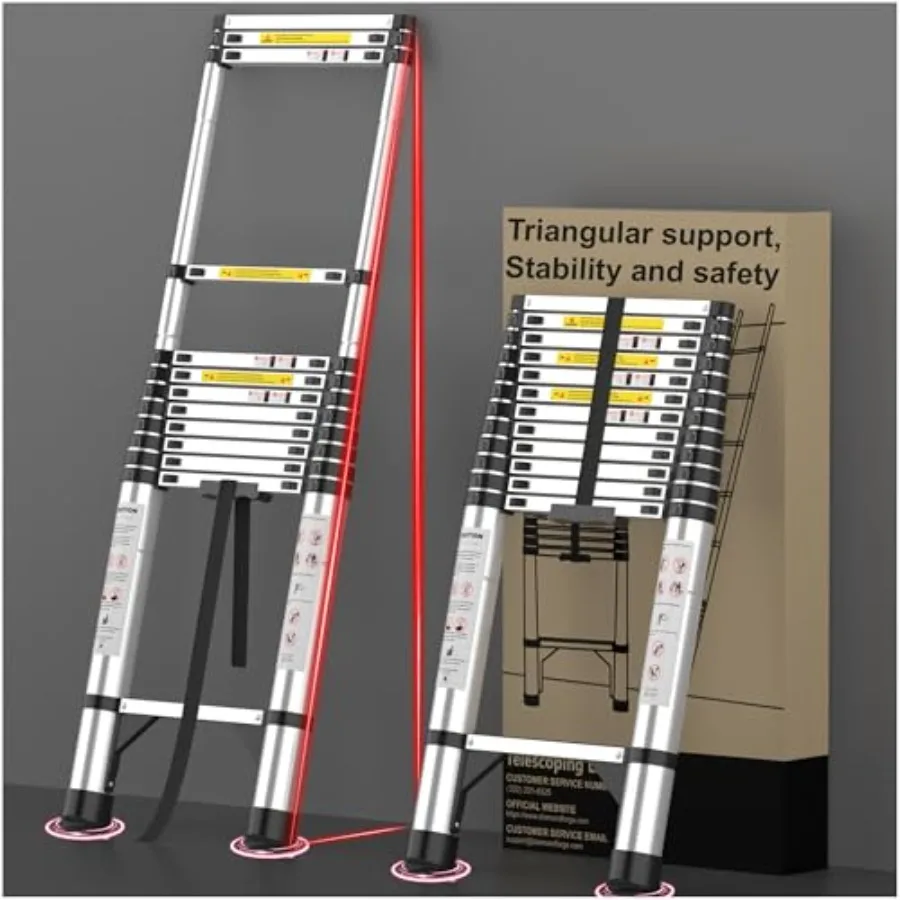 

Telescoping Ladder Extension Telescopic Collapsible 16.5 FT RV Telescope Foldable Extendable Tall Compact Aluminum Ladders for