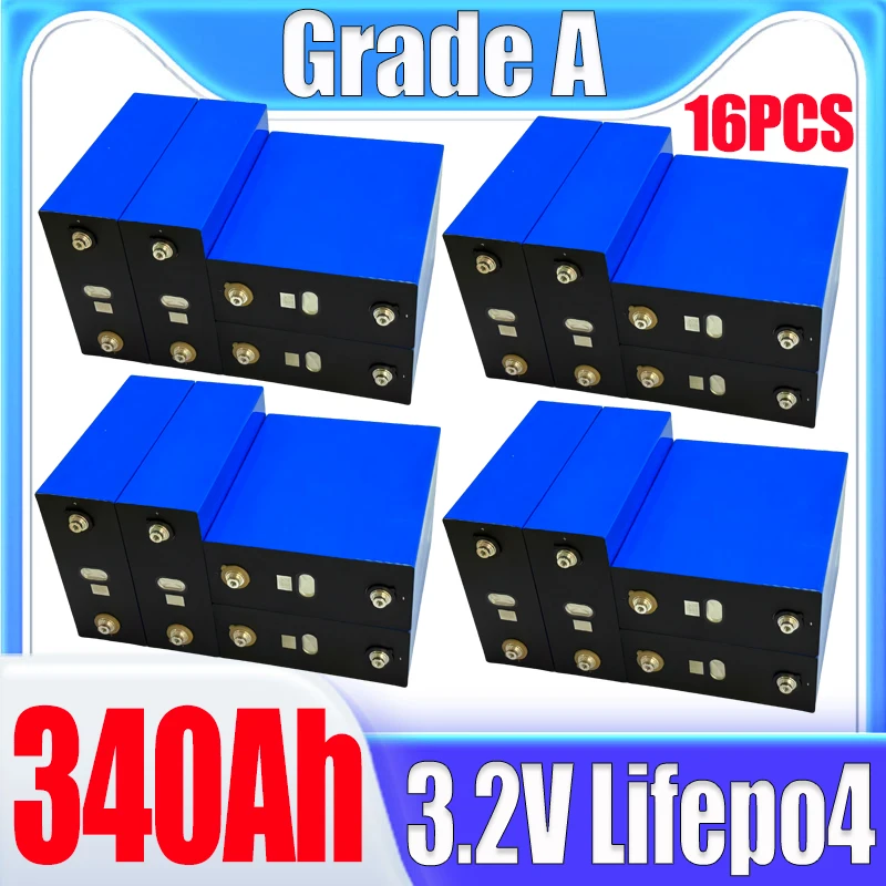 

16pcs new Grade A 3.2V 320ah 340ah 280AH LiFePo4 battery 3C high-power DIY 48V RV EV solar lithium iron phosphate battery No tax