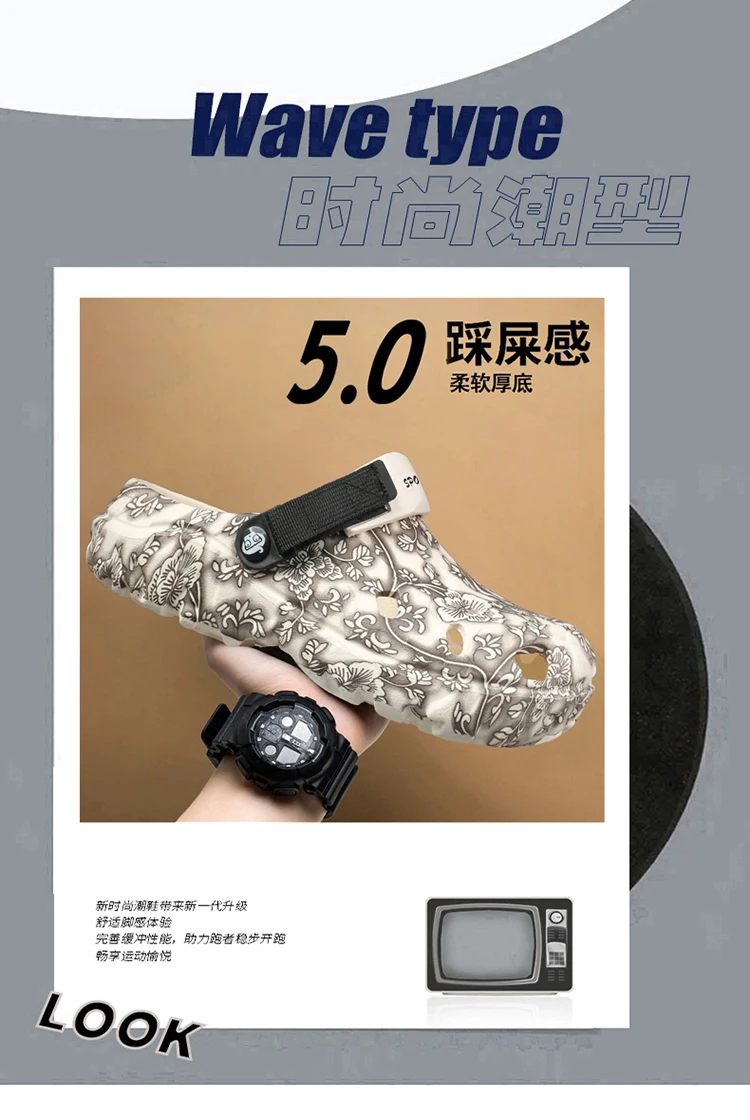 Neue Sommer-Clogs für Herren, weichsohlige Dual-Use Outdoor-Strandschuhe, geruchshemmende geschlossene Sandalen – Detail 4