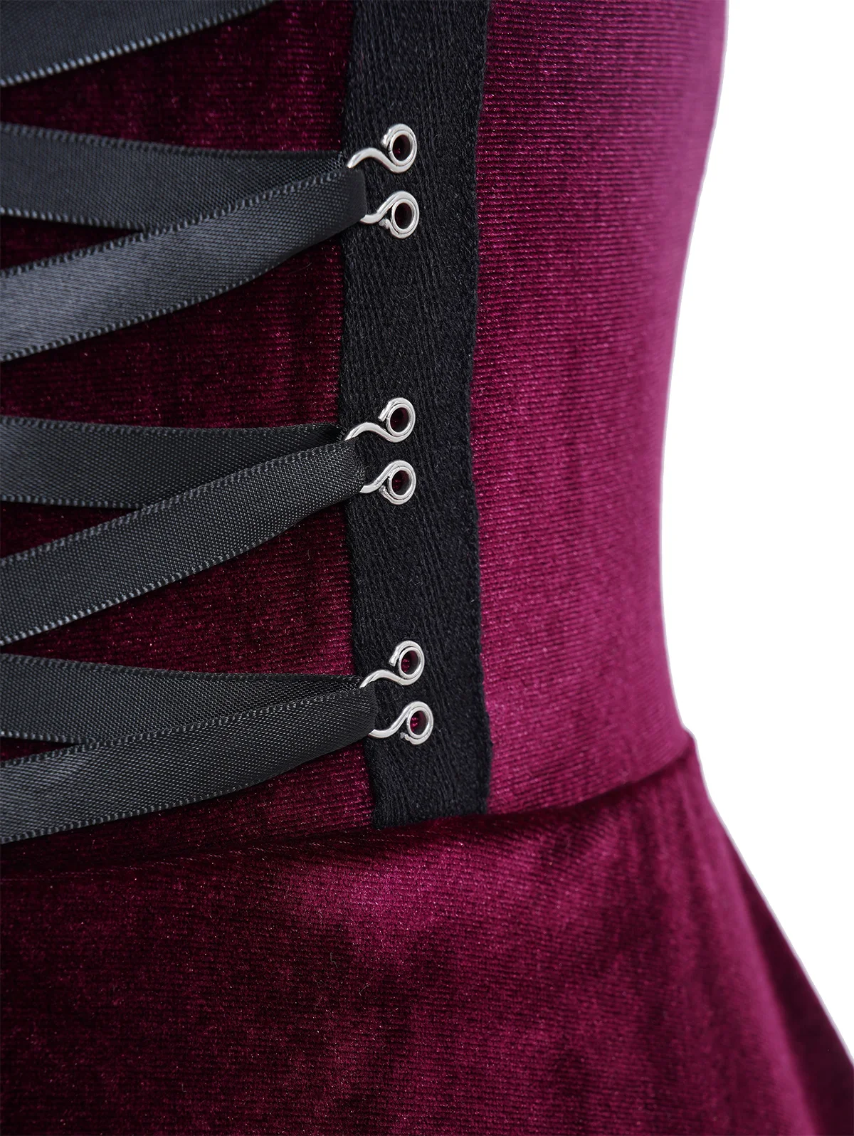 Dressfo 2024 Womens Red Dresses Lace Patchwork Grommet Buckle Shoulder Velvet Dress Lace Up Sleeveless Tank Dress Summer Dresses