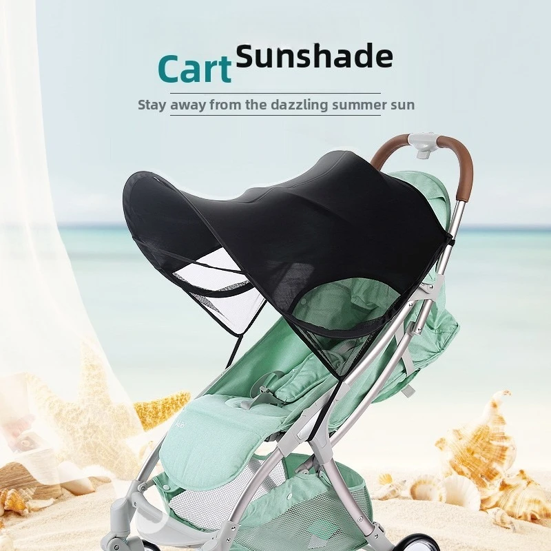 Baby Stroller Sunshade Pocket Cart Children's Stroller Umbrella Cart Sunshade Canopy Accessories Universal Foldable