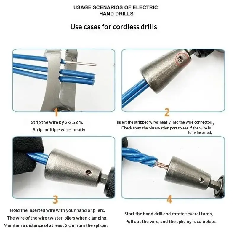 1/2Pcs Fast Wire Twisting Tools Labor Saving Electrician Twister Artifact for Power Drill Residential Electrical Repair