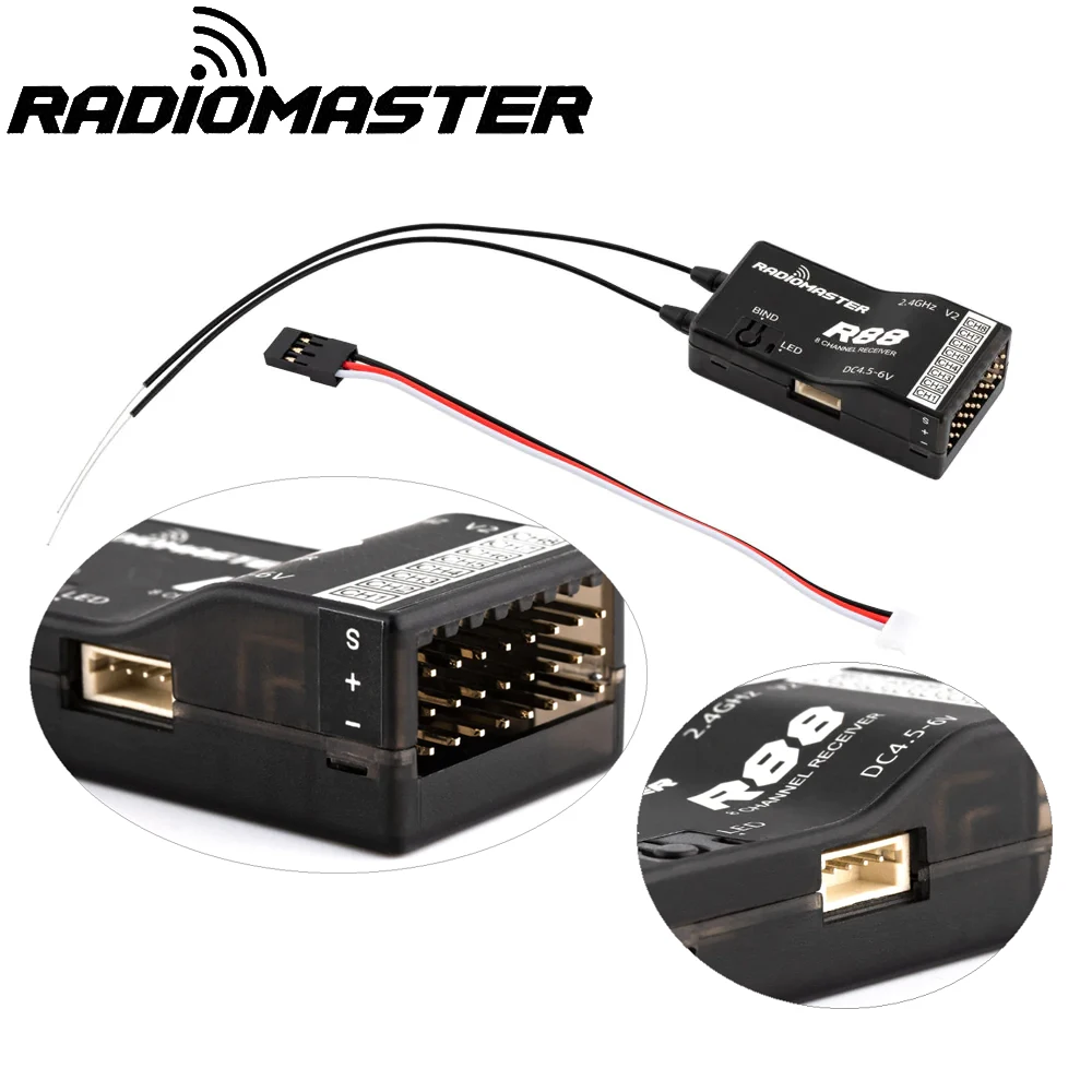 Radiomaster R81 R84 R86 R86C R88 V2 4.5-6V 2.4Ghz 4Ch/6Ch/8Ch Receiver SBUS RSSI V2.0 For FRSKY D8 D16 TX16S SE RC FPV Drones