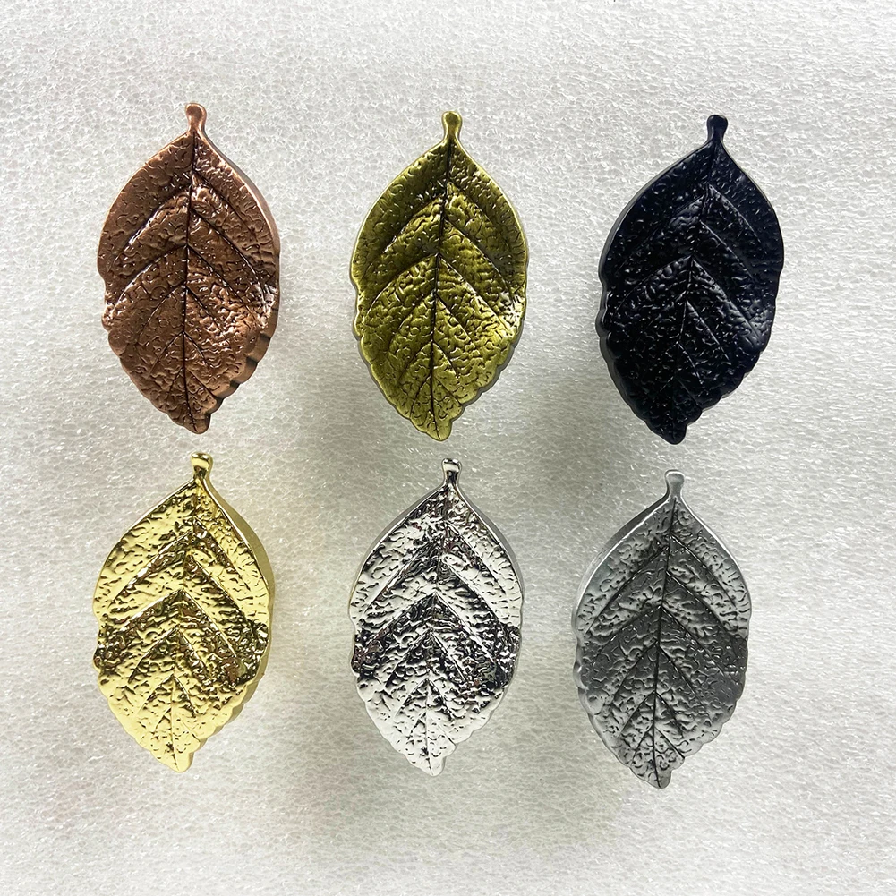 ตู้ลูกบิดเฟอร์นิเจอร์ตู้เคาน์เตอร์ฮาร์ดแวร์บ้าน Leaf Shape สังกะสีอัลลอยด์ฮาร์ดแวร์ตกแต่งบ้าน