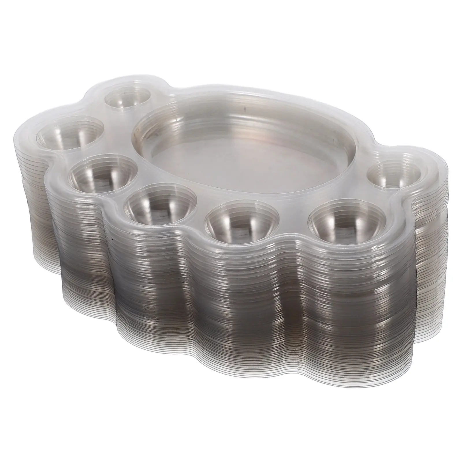 

Набор из 50 прозрачных палитр для смешивания влажной краски в форме стопы для творчества и рукоделия, оптовая упаковка