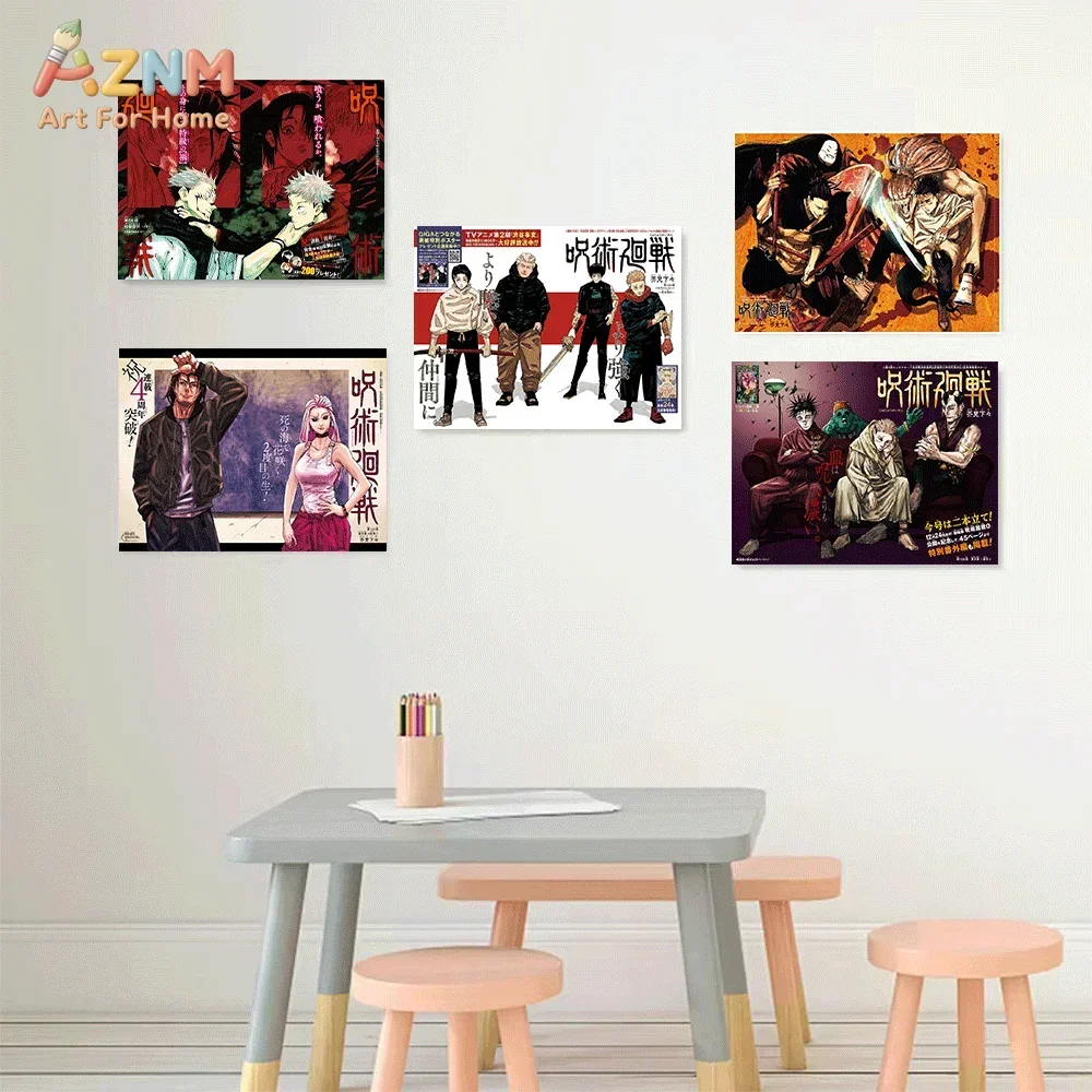 AZNM Jujutsu Kaisen Anime Canvas Painting Single Frameless Wall Art Gojo Sukuna Yuta Manga Poster Home Decor For Bedroom Livin
