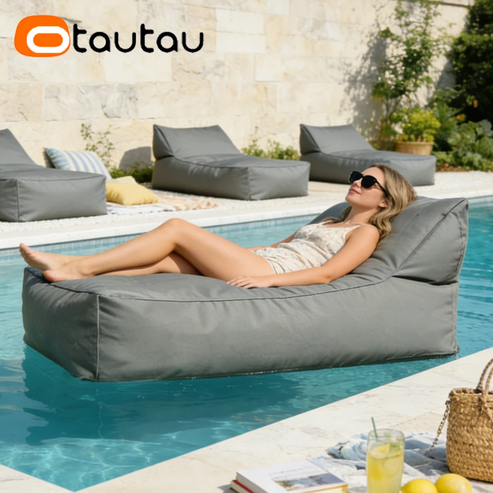 OTAUTAU Outdoor Garden Bean Bag Lounger Cover Swim Pool Beach Pouf Cover SF482【No Filler ! Need To Buy Filler By Yourself !】 view 4