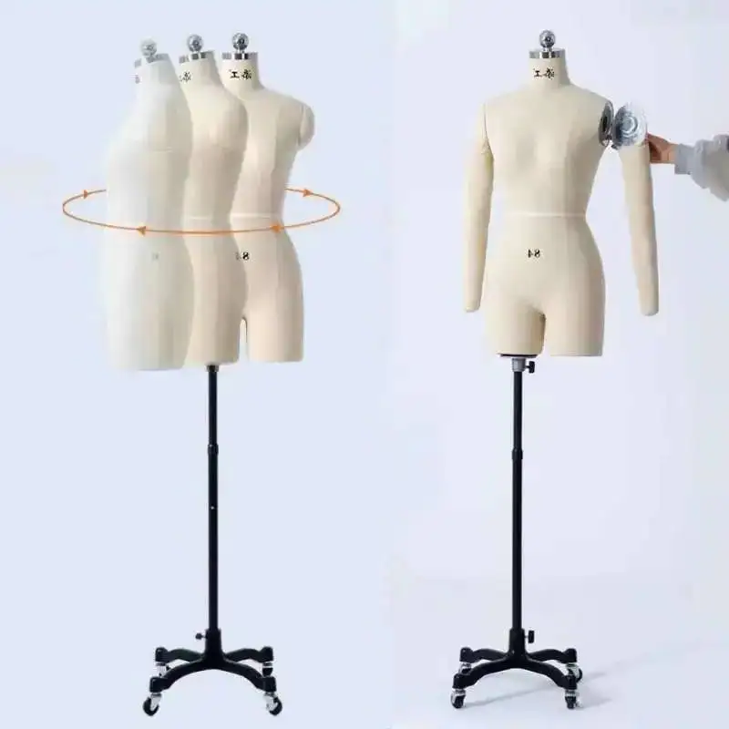 

Dress Standard Tailor Sewing Design Linen Cover Display Boby Bust Female Mannequin Mannequins for Clothing Stand Can Pin Zn