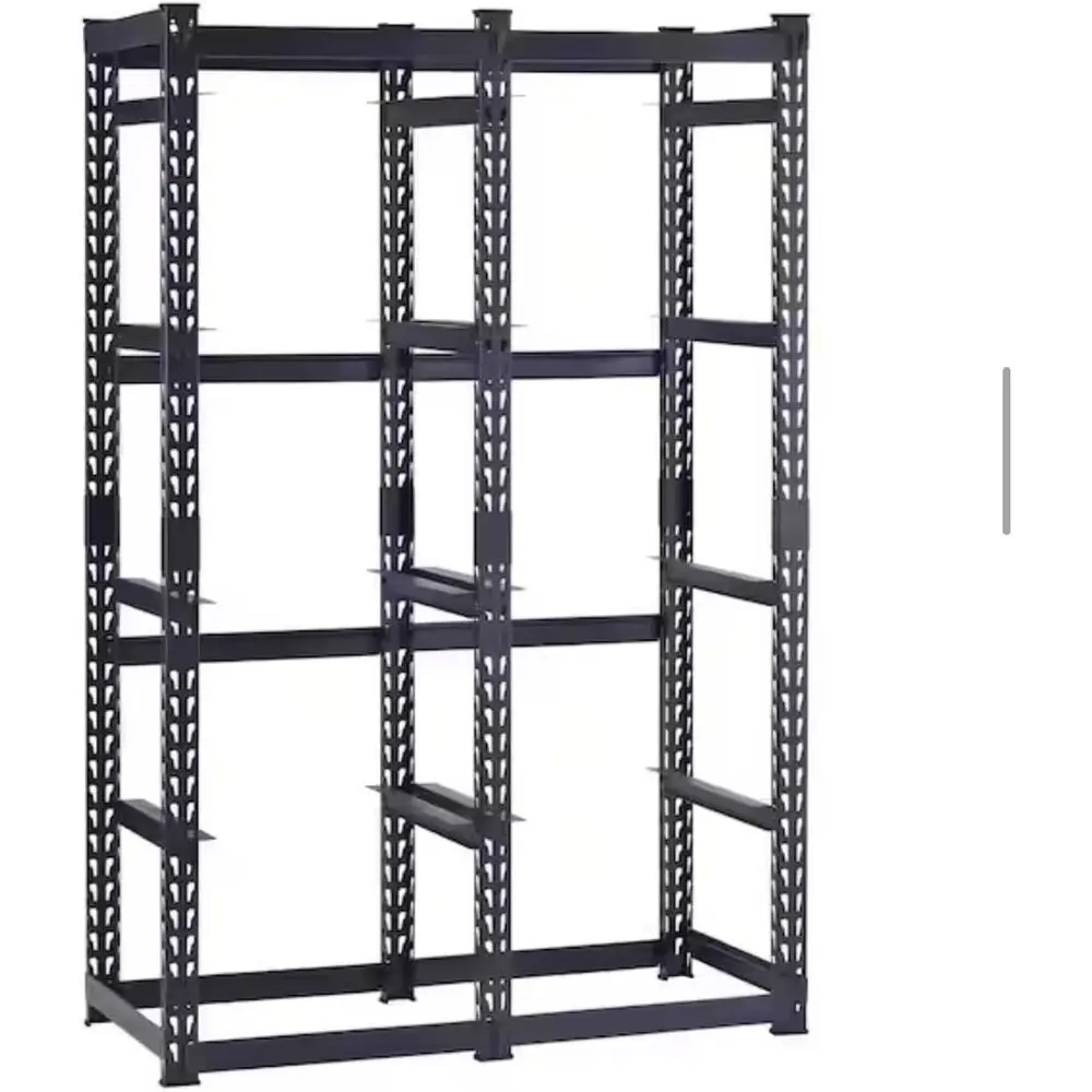 

Industrial-Strength Metal Storage Rack, Adjustable Shelves, Holds 10 Totes or 14-27 Gallon Containers, Black