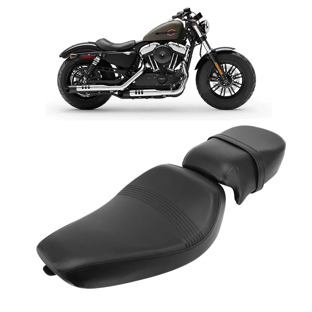 Motorcycle Black Front Driver Seat W/ Rear Passenger Seat Pad Cushions For Harley Sportster XL 1200 883 72 Forty Eight 2016-2020