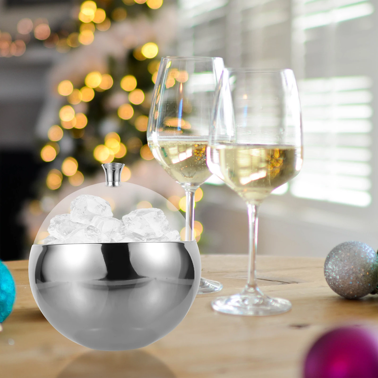 

Stainless Steel Ice Bucket Wine Beer Container Rust-Proof Ice Storage Bucket For Bar Party Hotel Beach Cocktail Bistro Beverage