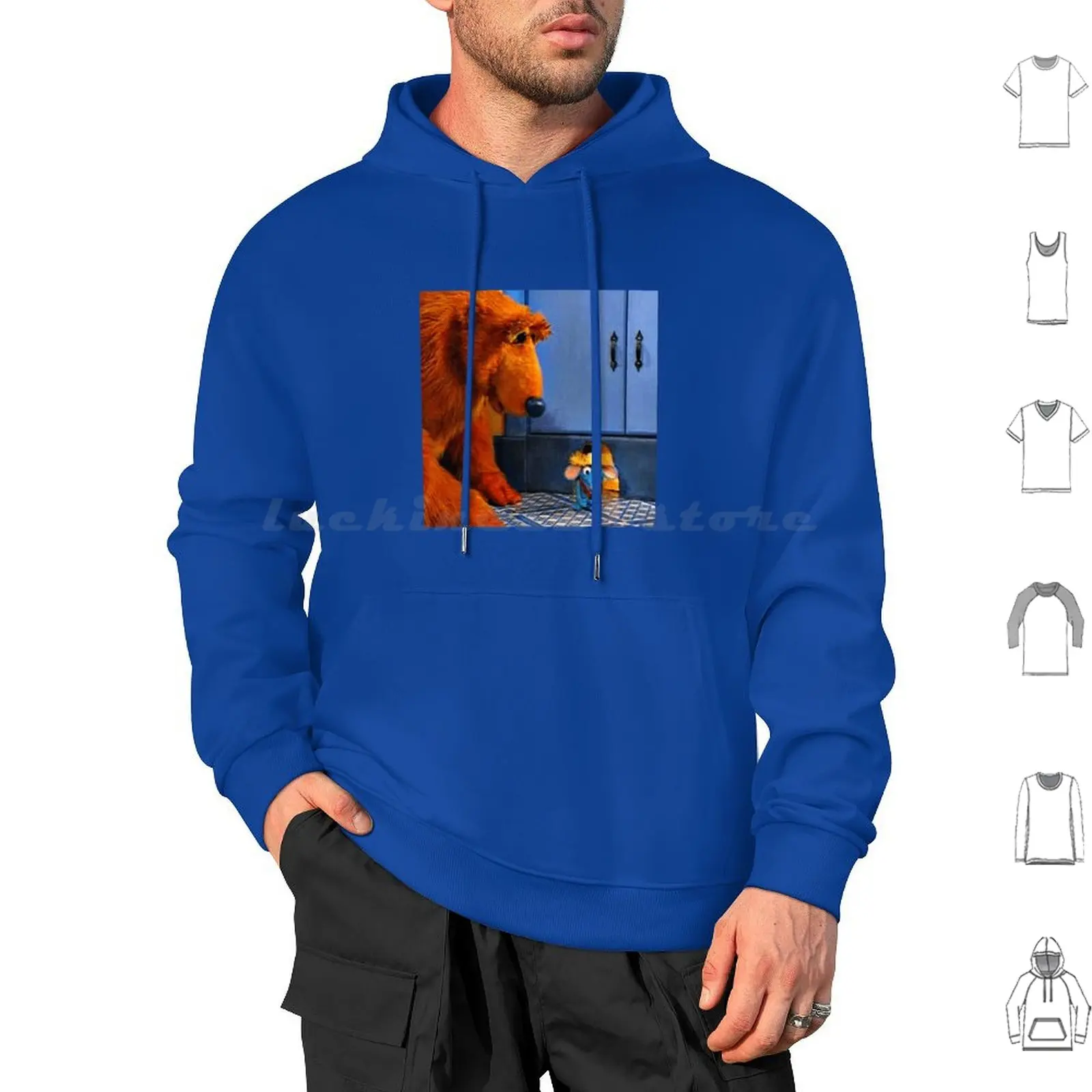 Bear And Tutter Sudadera con capucha de algodón de manga larga Bear In The Big Blue House Bear And The Big Blue House Tutter Tutter Mouse Big