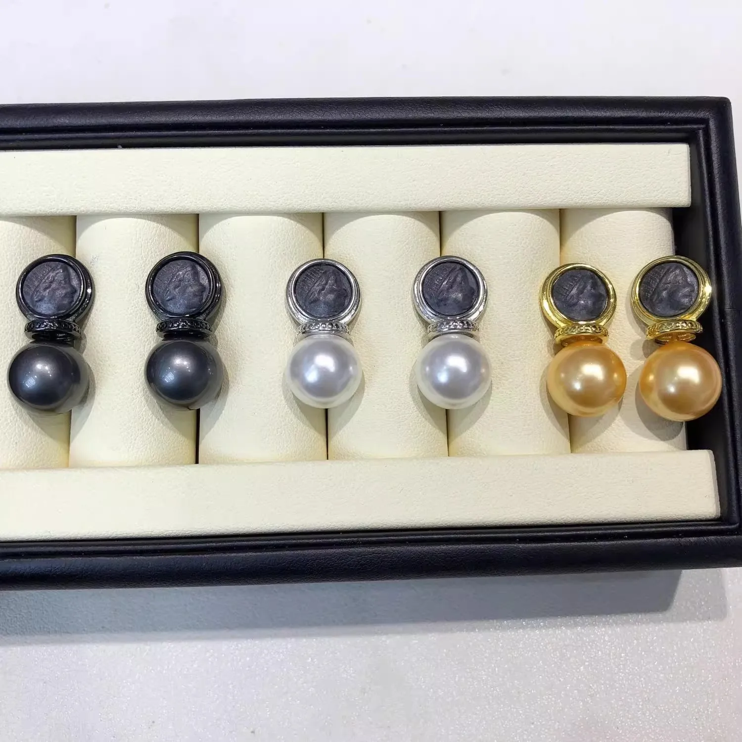 

MeiBaPJ 10mm Natural Nearround Pearls Fashion Stud Earrings Fine Wedding Jewelry for Women