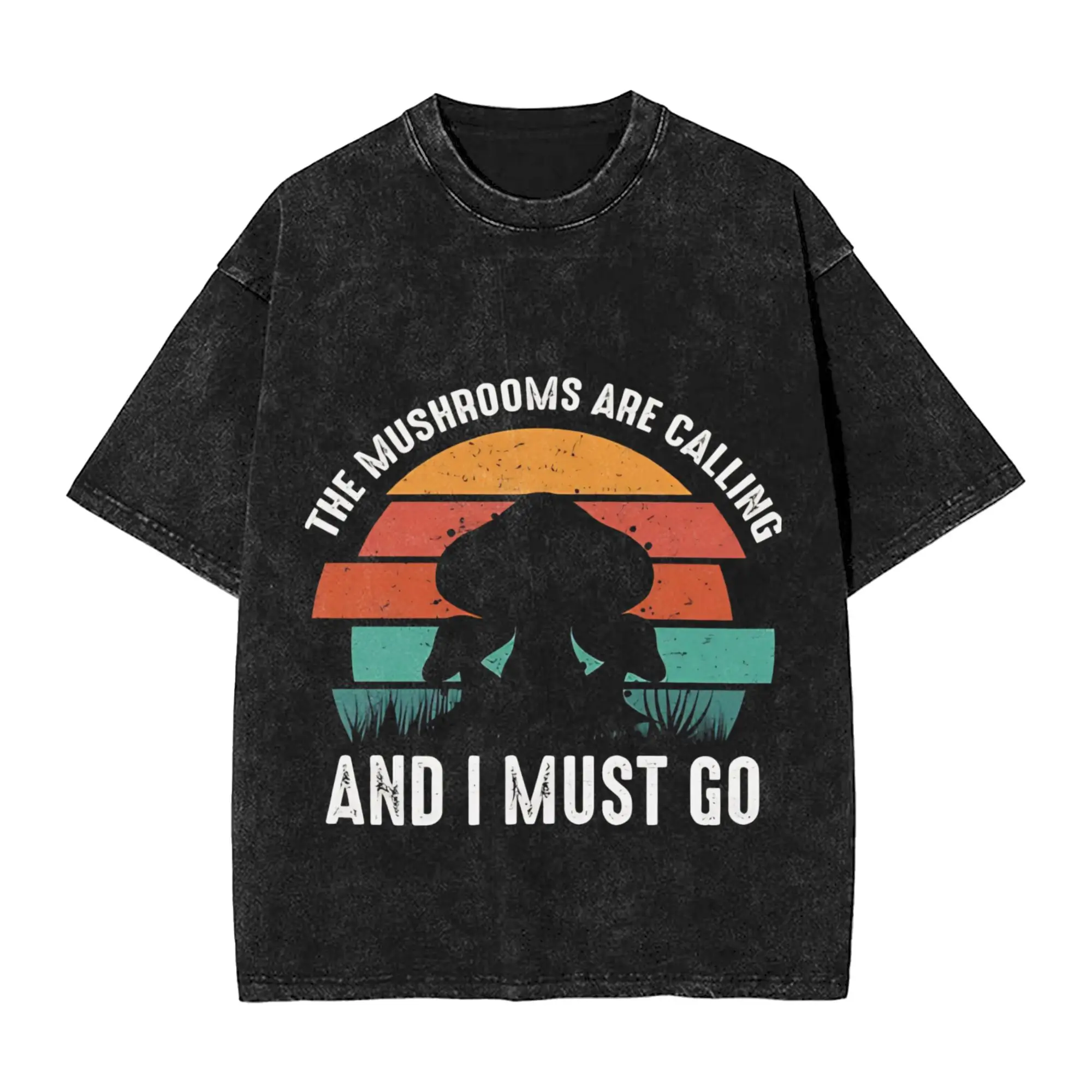 Mushrooms Are Calling Washed T Shirts Streetwear Hip Hop Vintage T-Shirt  Tees Tops for Men Women 100% Cotton Harajuku
