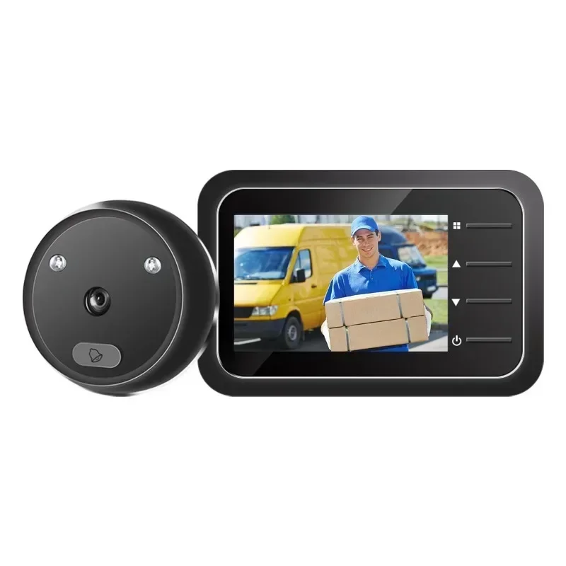 Smart Video Door Peephole - Electronic Viewer with Night Vision Doorbell, Motion Detection & HD Recording for Home Safety
