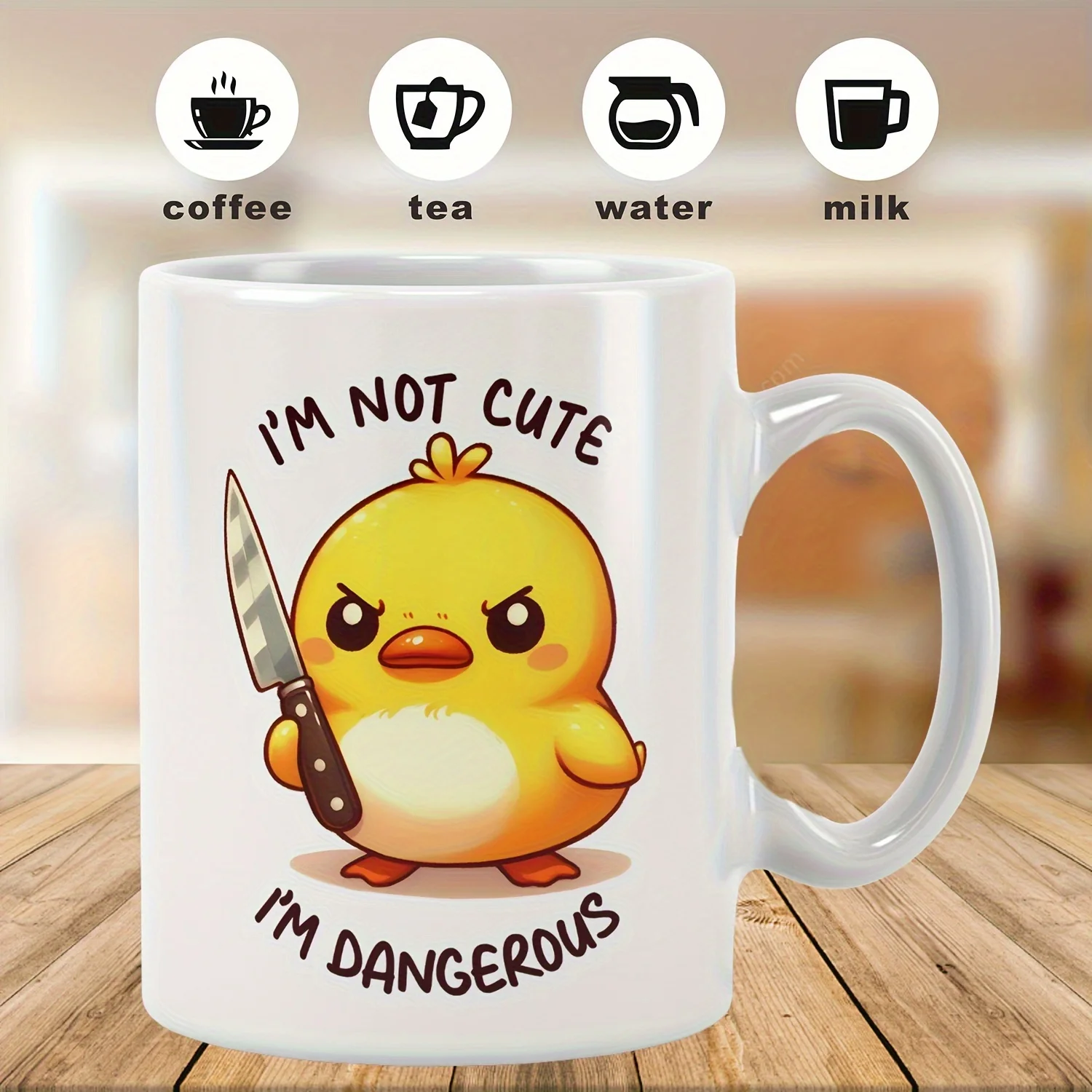 Funny Duck 11oz Ceramic Mug Double Sided Print Humorous and Cute Coffee Cup Perfect Gift for Friends Parents and Loved Ones