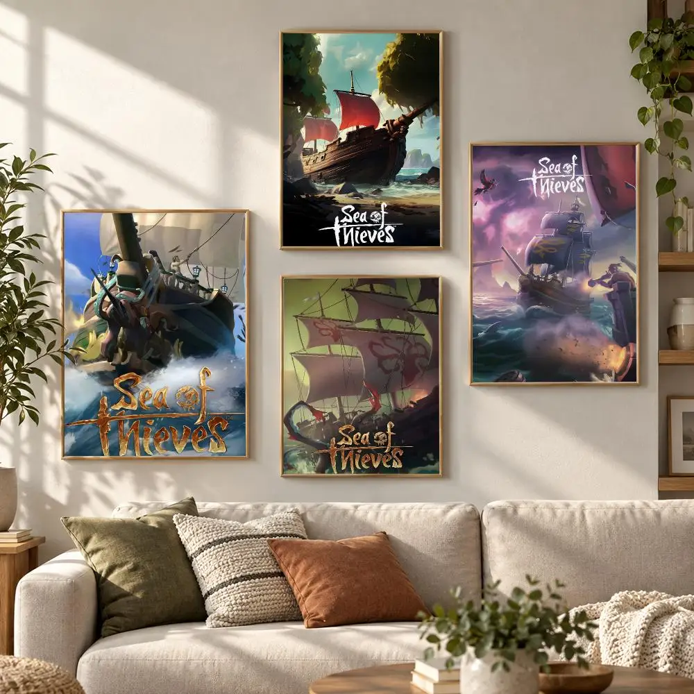 Video Game S-Sea Of Thieves Poster HD Waterproof Aesthetic Wall For Home Decor Trendy Durable Easy To Apply Art