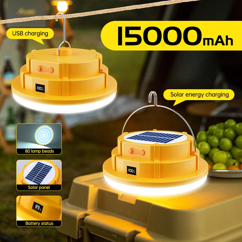 Outdoor Solar lade Garten Camping Lichter LED licht Form Multifunktionale Intelligente display Wasserdicht Langlebig Mit haken
