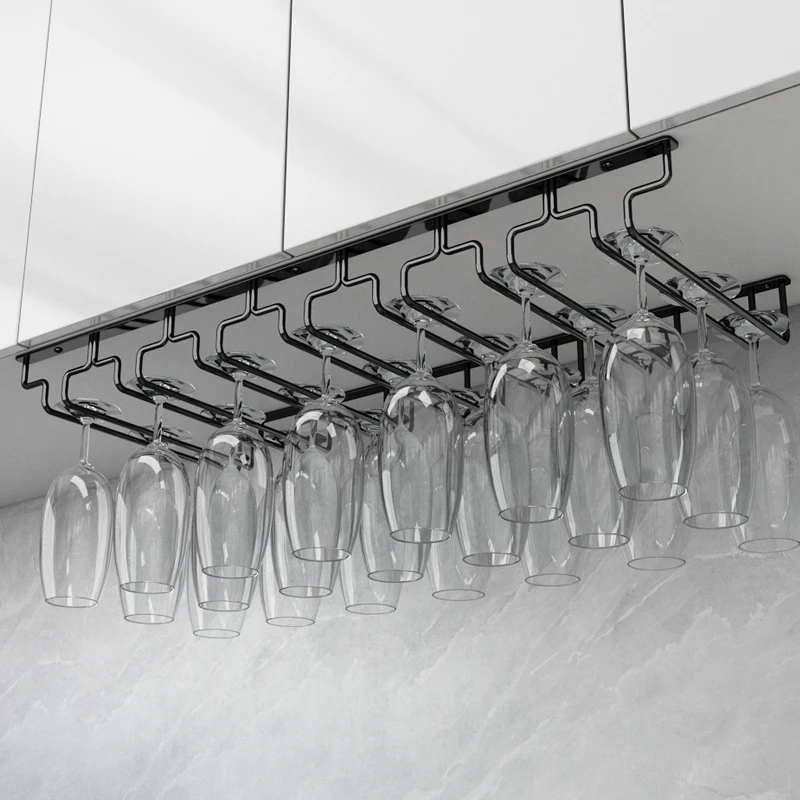 

Gun gray 304 stainless steel wine glass holder upside down household goblet holder