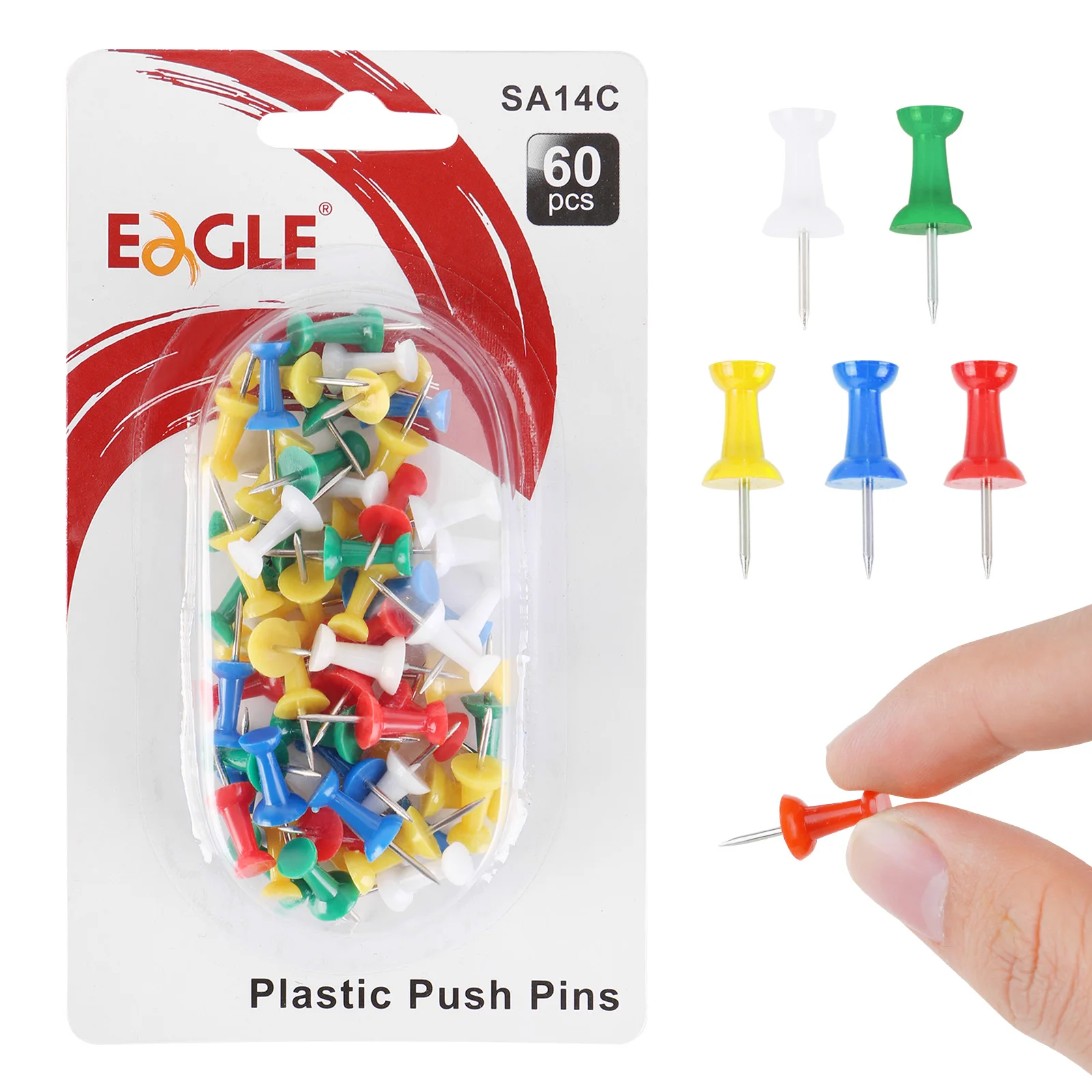 60Pcs Colorful Push Pins Suitable For Home, School, Maps, Office, Photo Walls, And Cork Boards Decoration