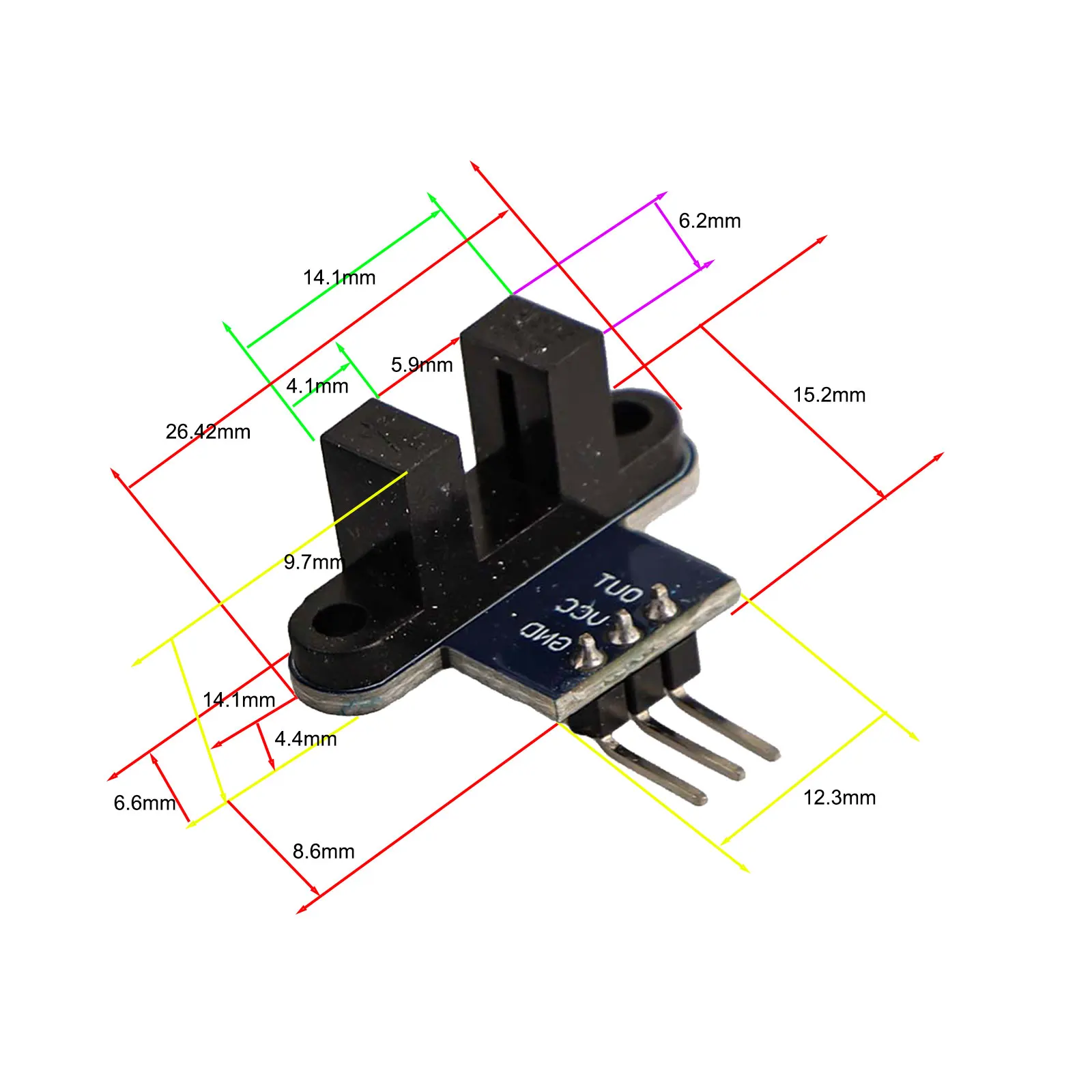 Accurate Detection IR Infrared Sensor NPN Photoelectric Transistor Easy Installation Slot Type Photoelectric Sensor