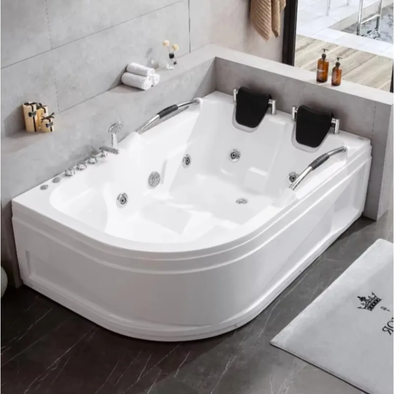 

Hotel Two-Person Acrylic Freestanding Bathtub Indoor Soaking Whirlpool Massage Tub Hot Tub with Whirlpool Function