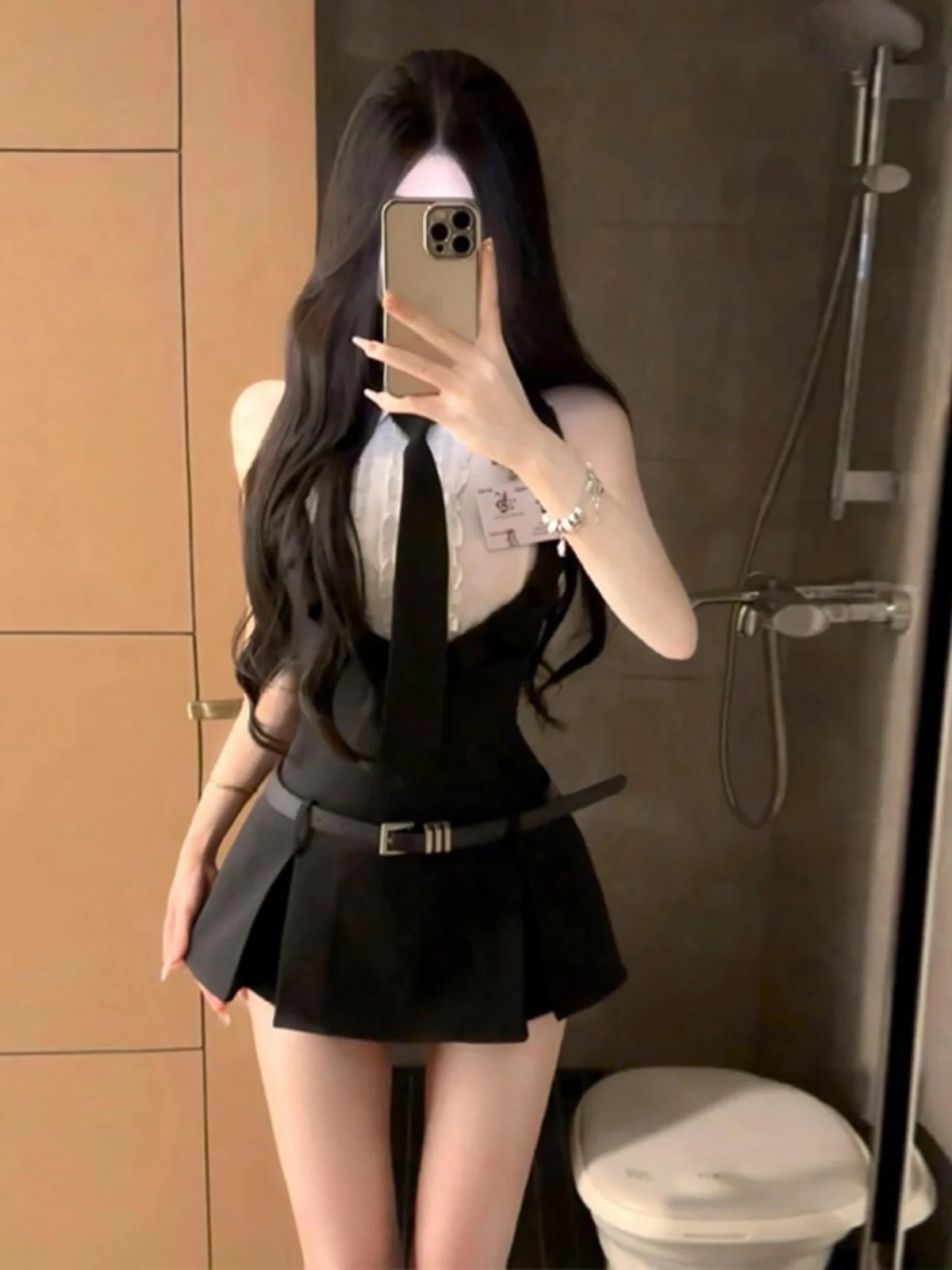 

Cool American Style Summer Outfit Set Sleeveless Shirt Top Sexy Girl Overalls Dress Trendy Sister Set Women's Fashion Ensemble