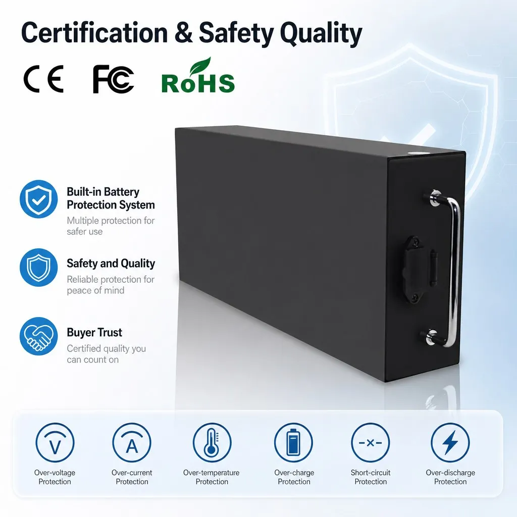 60V Electric Motorcycle Battery Pack Black Hard Case 16S4P 16S5P 16S6P 16S7P Options with Handle Connector Check Before Ordering