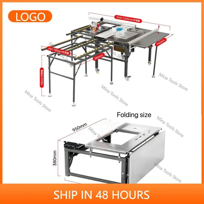 WJS480 SLIDING TABLE SAW Dust-free Saw Electric Lifting Double Invisible Folding Multi-Function Saw