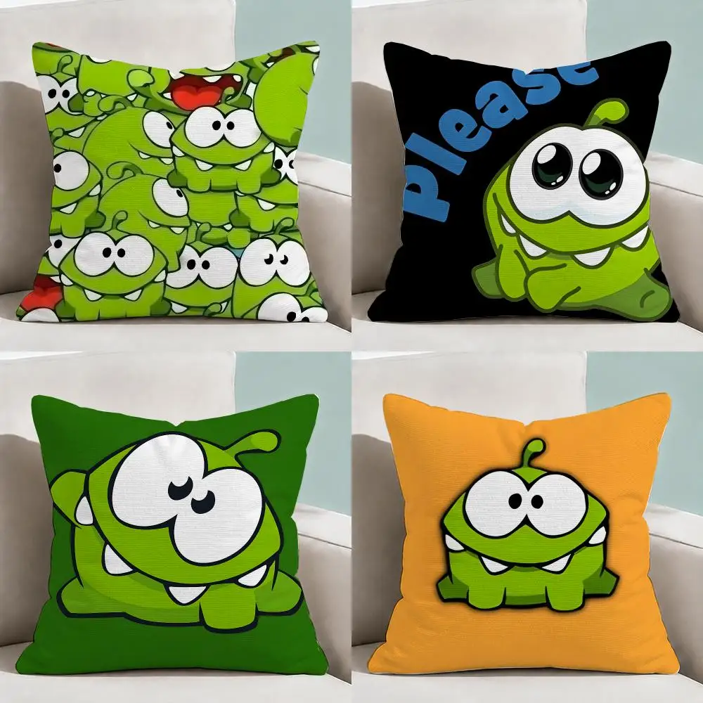 Game Cut The Rope Om Nom Cushion Cover  Throw Pillow Soft Short Plush Cozy Durable Colorfast For Sofa Bedroom Home Decor Gift