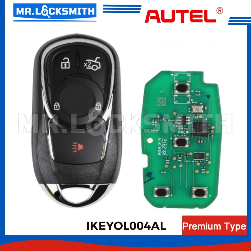 1PCS AUTEL IKEY Universal Smart Key IKEYOL004AL OL004AL 4 Buttons 315MHz /433MHz For Autel Smart Key For KM100 IM508 IM608